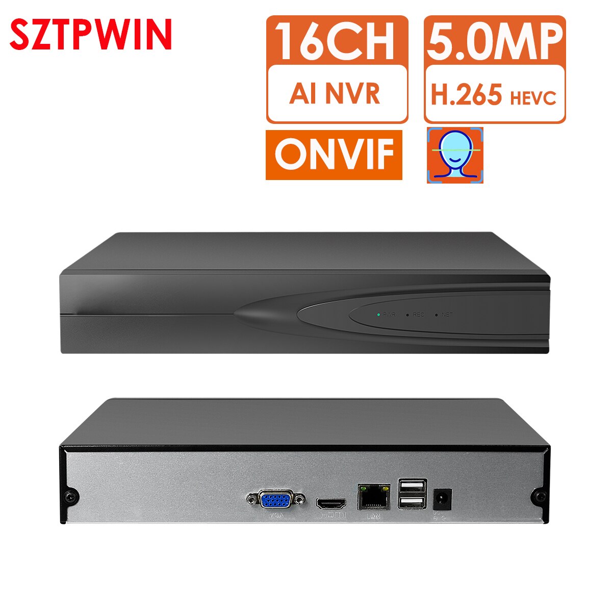 비디오 감시 16ch 5.0MP H.265 NVR 레코더 HD 1080P 3MP 4MP 5MP POE IP 카메라 NVR 802.3af ONVIF 2.4